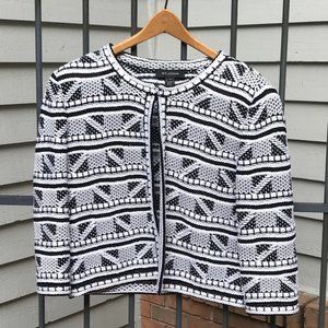 St John Black and White Geometric Print Jacket